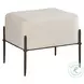 Caroline Soft Black Shearling Natural Stool
