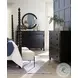 Caroline Soft Black Shearling Natural Stool