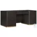 Rylan Dark Roast 66" Executive Desk with USB Charging