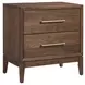 Jasper Modern Walnut 2 Drawer Nightstand