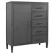 Preston Urbane Gray 5 Drawer Chest with 1 Door