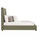 Kimberly Mystical Moss and Dark Brown King Upholstered Panel Bed