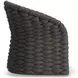 Salinas Dark Umber and White Performance Fabric Outdoor Arm Chair