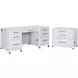 Norah Simply White 68" Executive Home Office Set with USB Charging
