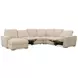 Live Beautifully Beige Performance Fabric 5 Piece Modular Power Reclining Optimus Sectional with Power Headrest