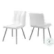 White Chrome Metal 32" Dining Chair Set of 2