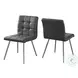 Gray Chrome Metal 32" Dining Chair Set of 2