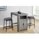 2226 Grey Fabric And Black Metal Bar Stool Set Of 2