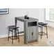 2385 Grey Fabric And Black Metal Counter Height Stool Set Of 2