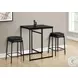 2225 Black Leather Look Bar Stool Set Of 2