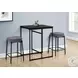 2226 Grey Fabric And Black Metal Bar Stool Set Of 2
