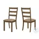 1313 Beige Ladder Back Upholstered Side Chair Set of 2