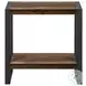 2852 Brown And Black Metal Accent Table