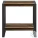 2852 Brown And Black Metal Accent Table