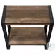 2852 Brown And Black Metal Accent Table