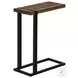 2853 Brown And Black Metal C Shaped Accent Table