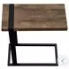 2853 Brown And Black Metal C Shaped Accent Table