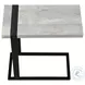 2858 Grey And Black Metal C Shaped Accent Table