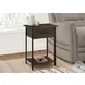 3816 Dark Oak and Black Accent Table