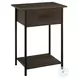 3816 Dark Oak and Black Accent Table