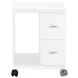 White Hollow-Core 2 Drawer Castors Computer Stand