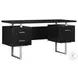Cappuccino Hollow-Core/Silver Metal Office Desk