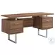 Walnut Hollow-Core/Silver Metal Office Desk