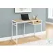 7575 Natural And White Metal 1 Drawer 42" Computer Desk