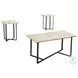 7974P Cream and Black Occasional Table Set of 3