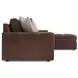 Nest Brown Leather 3 Piece Modular Sectional with RAF Chaise and Pillows