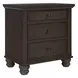 Cambridge Cracked Pepper Liv360 3 Drawer Nightstand with LED