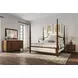Eave Brown and White Upholstered Poster Bedroom Set