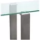 Whitehall Aged Pewter and Chrome Pucks Rectangular Glass Top Sofa Table