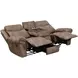 Nashville Brown Manual Reclining 88" Sofa with Drop-Down Console and USB Charging