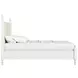 Haven Warm White King Upholstered Finial Poster Bed