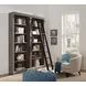 Avondale Rustic Gray 2 Tall Bookcase Wall with Ladder