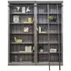 Avondale Rustic Gray 2 Tall Bookcase Wall with Ladder