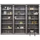 Avondale Rustic Gray 3 Tall Bookcase Wall with Ladder