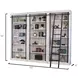 Avondale White 3 Tall Bookcase Wall with Ladder