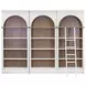 Albany White Arched 3-Piece Bookcase Wall