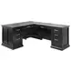 Abby Black Pedestal L Shape Home Office Set