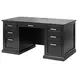 Abby Black Credenza with Hutch