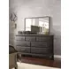Heritage Timber Charcoal 7 Drawer Farmstead Dresser with Rectangular Jessup Mirror
