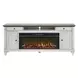Hartford Antique White And Gray 75" TV Stand with Fireplace