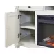Hartford Antique White And Gray 75" TV Stand with Fireplace