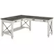 Hartford Antique White And Gray Open L Shaped Desk
