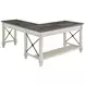 Hartford Antique White And Gray Open L Shaped Desk