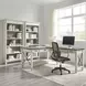 Hartford Antique White And Gray Open L Shaped Home Office Set