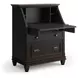 Hartford Black Drop-Lid Secretary Desk