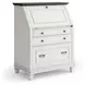 Hartford White Drop-Lid Secretary Desk
